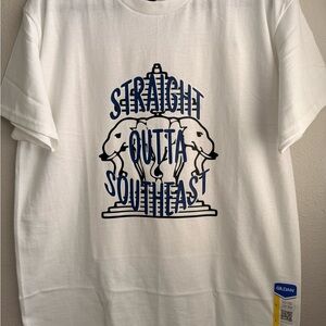 Straight Outta SouthEast 3 Headed Elephants White Graphic T-Shirt